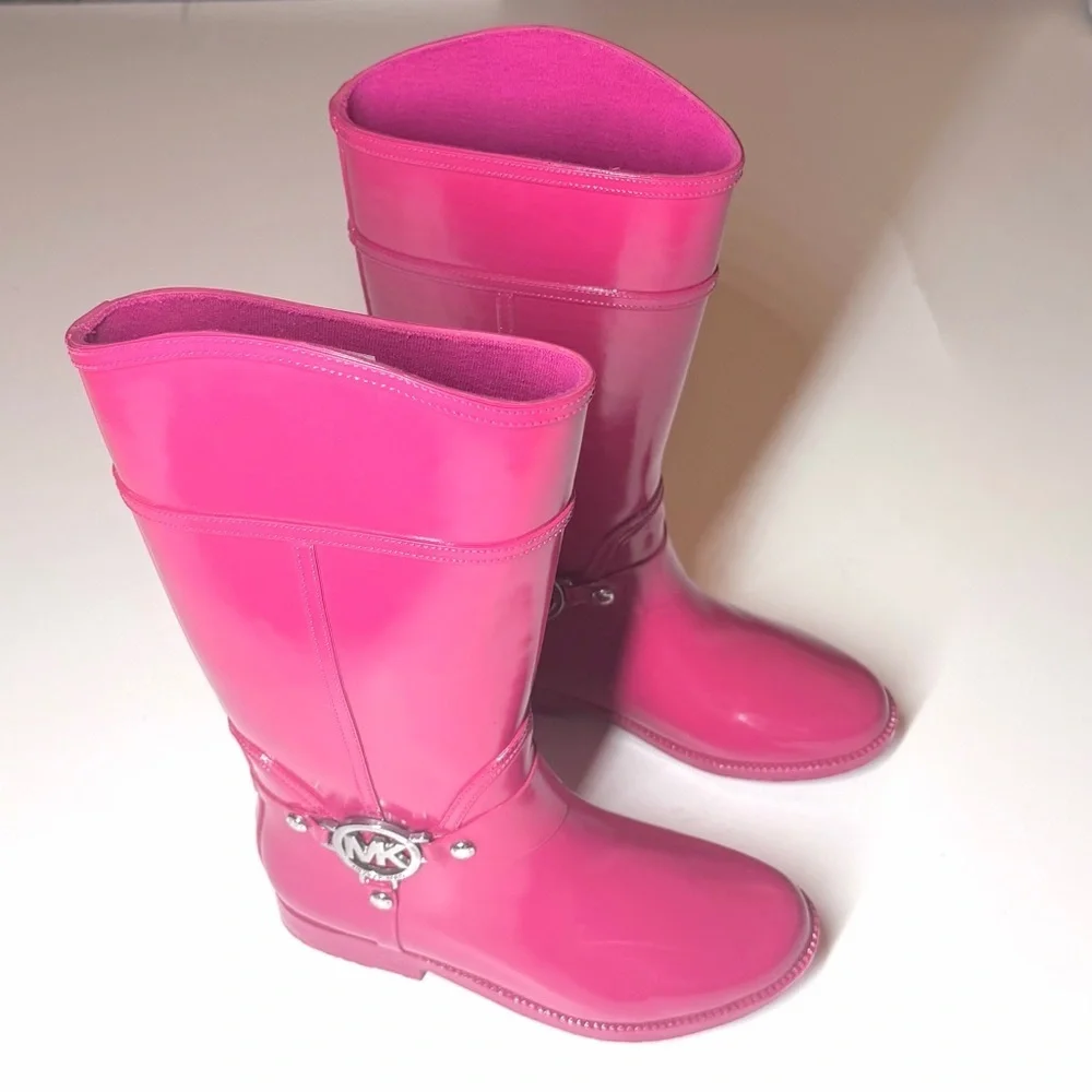 Michael Kors Girls Brea Fulton Fuchsia Rain Boots Size - 3